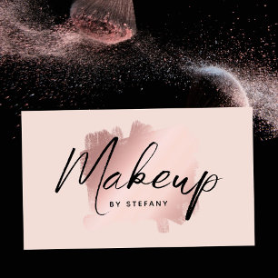 Blush Pink Makeup Artist Eyeliner Lettering  Business Card
