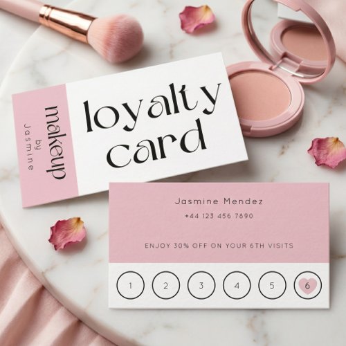 Blush Pink Makeup Client Loyalty Card