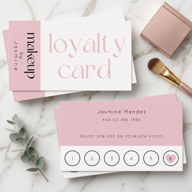 Blush Pink Makeup Client Loyalty Card  (Creator Uploaded)