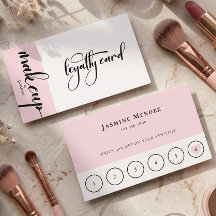 Blush Pink Makeup Customer Loyalty Card 