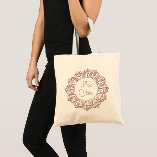  Blush Pink Mandala OM business Logo  Tote Bag