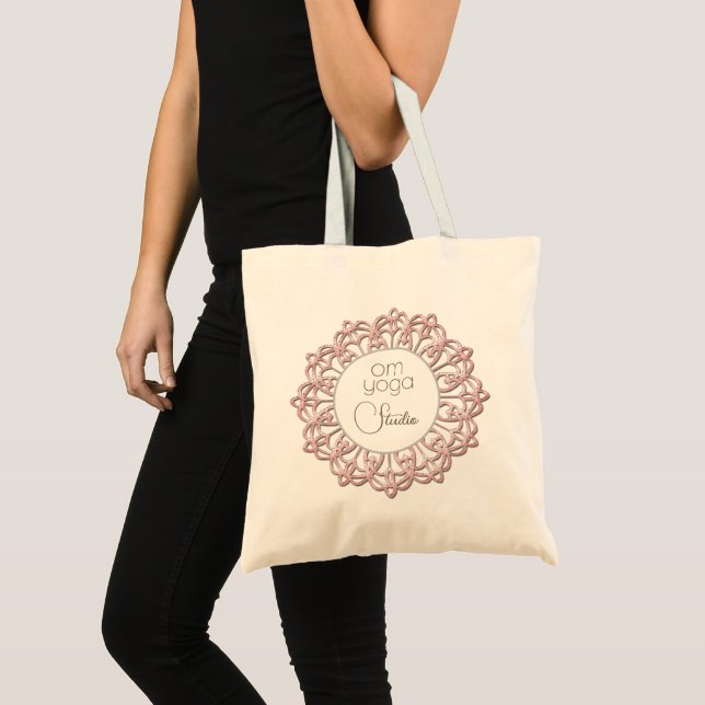  Blush Pink Mandala OM business Logo  Tote Bag (Front (Product))