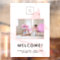 Blush pink marble business logo photo welcome