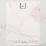 Blush pink marble elegant business logo letterhead<br><div class="desc">A stylish,  classic white and blush pink marble print background.  Personalize and add your business,  company logo and contact information.  Black letters</div>