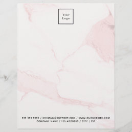 Blush pink marble elegant business logo letterhead