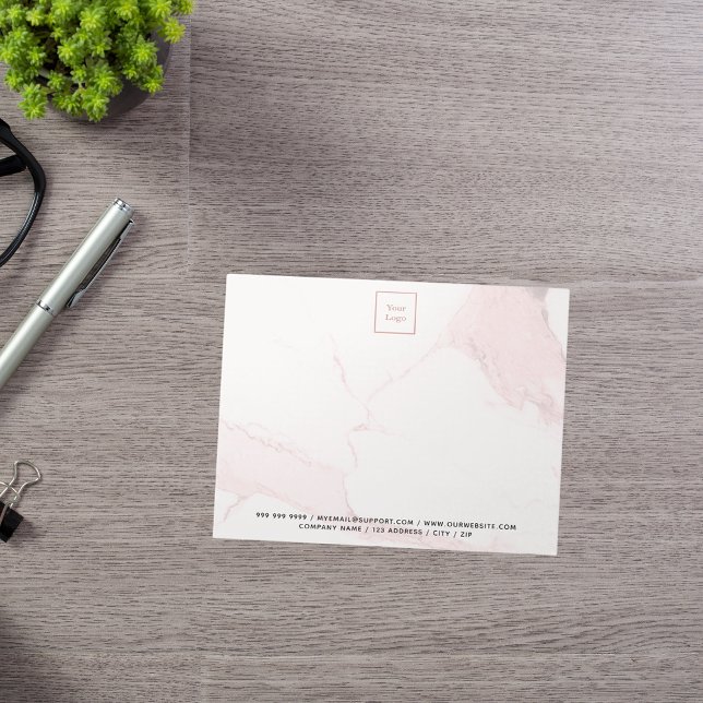 Blush pink marble elegant business logo notepad (Creator Uploaded)