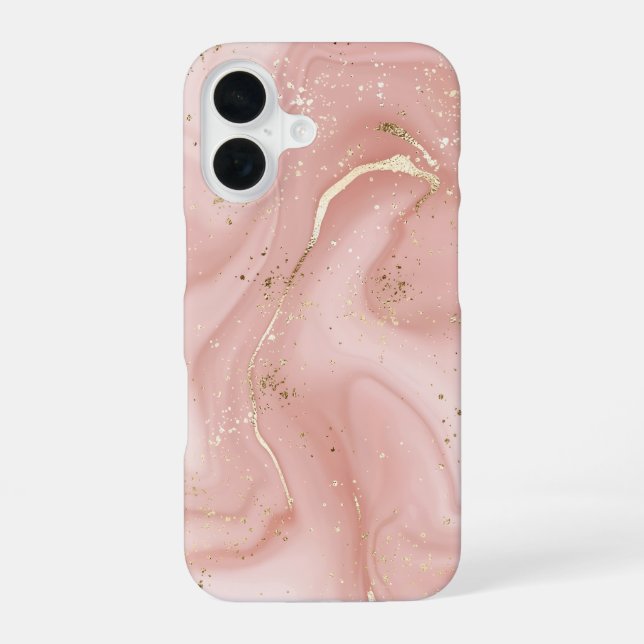 Blush Pink Marble Gold Glitter Abstract Pattern Iphone Case (Back)