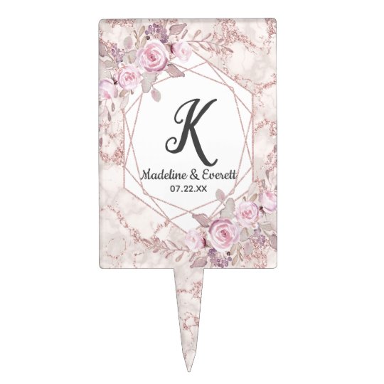 Monogram Navy Blue Nautical Wedding Cake Toppers Zazzle Com Blush Pink Marbled Frame Fl Wedding Monogram Cake