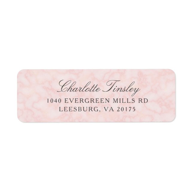 Blush Pink Marbled Pattern Label (Front)