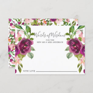 Blush Pink & Marsala Floral Words of Wisdom Card