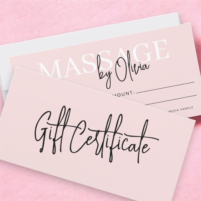 Blush Pink Massage Spa Gift Certificates (Creator Uploaded)