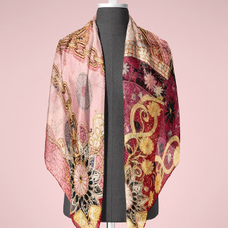 Blush Pink Medallions and Chains Scarf