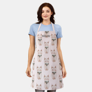 Blush Pink Meow Cat Apron