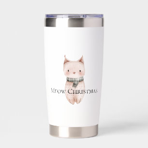 Blush Pink Meow Christmas Cat Insulated Tumbler