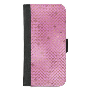 Blush Pink Mermaid Scales Pattern iPhone 8/7 Plus Wallet Case