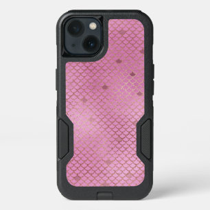 Blush Pink Mermaid Scales Pattern iPhone 13 Case
