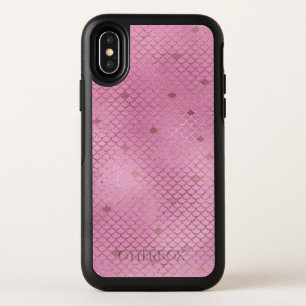 Blush Pink Mermaid Scales Pattern OtterBox Symmetry iPhone X Case