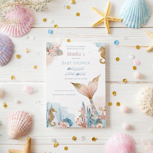 Blush Pink Mermaid Tail Baby Shower