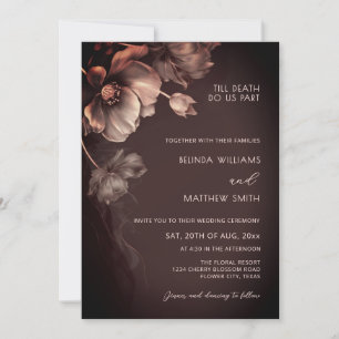 Blush Pink Metallic 3D Flowers Wedding Invitation
