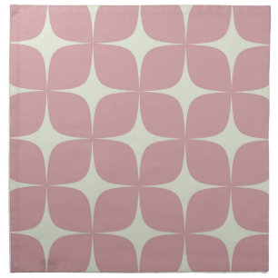 Blush Pink Mid Century Modern Boho Geometric  Cloth Napkin
