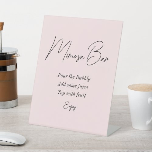 Blush Pink Mimosa Bar Bridal Shower  Pedestal Sign