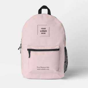 Blush Pink Minimal Business Branding Style Printed Backpack