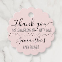 Blush Pink Minimal Modern Thank You Baby Shower