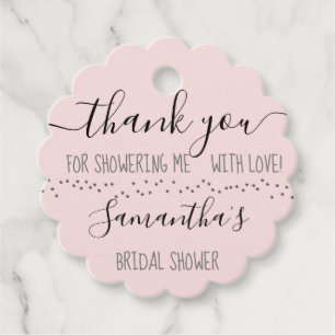 Blush Pink Minimal Modern Thank You Bridal Shower Favor Tags