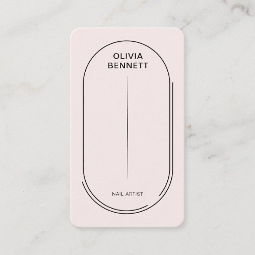 Blush Pink Minimal Nail Artist Manicurist Salon Business Card