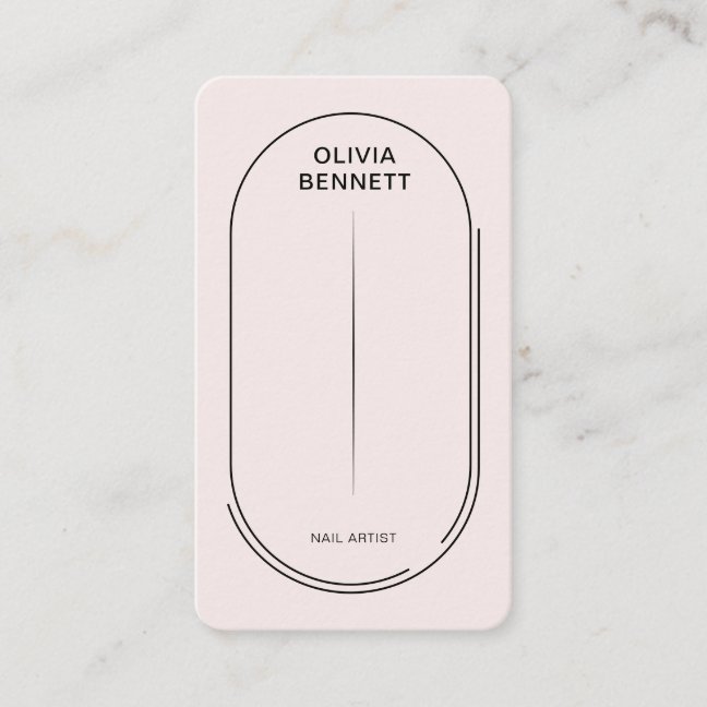 Blush Pink Minimal Nail Artist Manicurist Salon Business Card