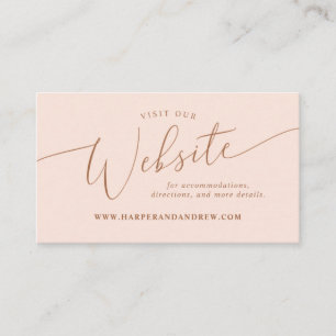 Blush Pink Minimal Wedding Website Enclosure Card