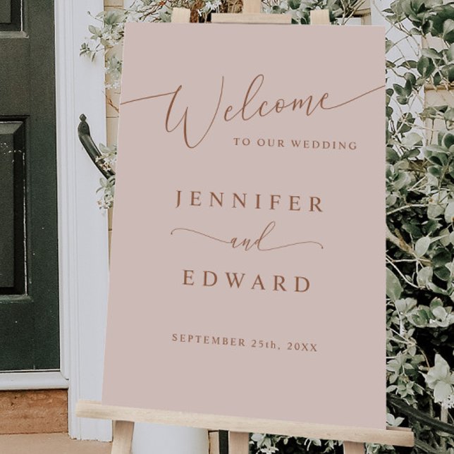 Blush Pink Minimal Wedding Welcome Sign (Creator Uploaded)
