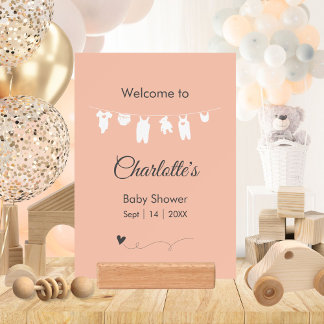 Blush Pink Minimalist Baby Girl Shower Holder