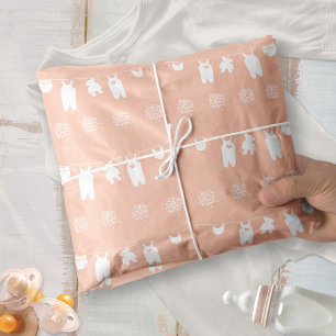 Blush Pink Minimalist Baby Girl Shower Tissue Paper