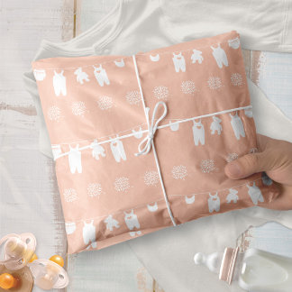 Blush Pink Minimalist Baby Girl Shower Tissue Paper