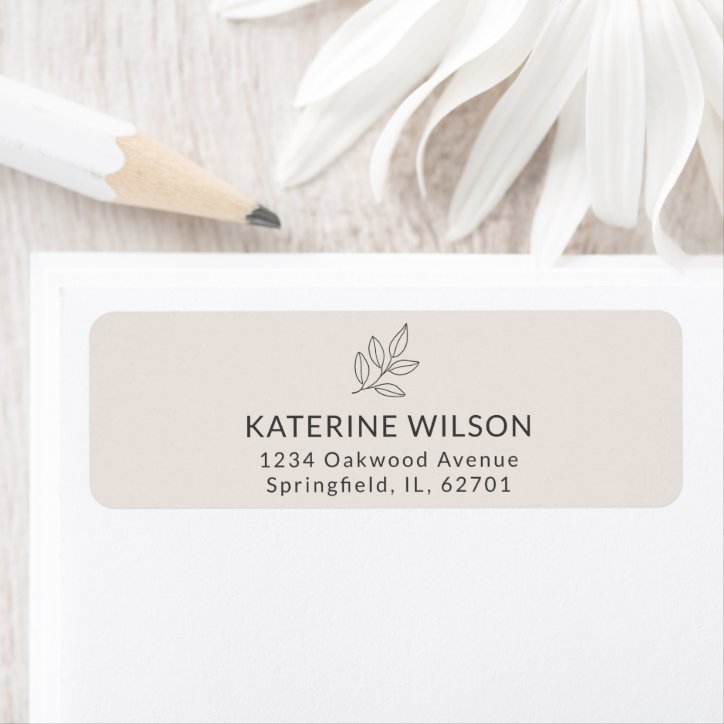 Blush Pink Minimalist Business Return Address Label