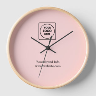 Blush Pink Minimalist Custom Modern Business Clock