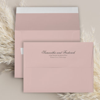 Blush Pink Minimalist Custom Wedding Envelope