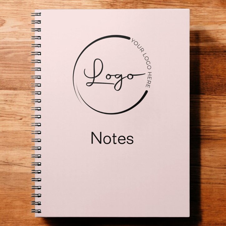 Blush Pink Minimalist Logo Professional Notebook
