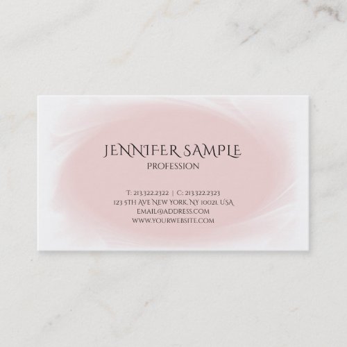 Blush Pink Minimalist Modern Elegant Plain Trendy Business Card