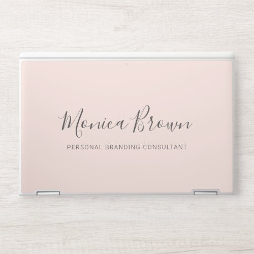 Blush Pink Minimalist Modern Handwriting Font HP Laptop Skin