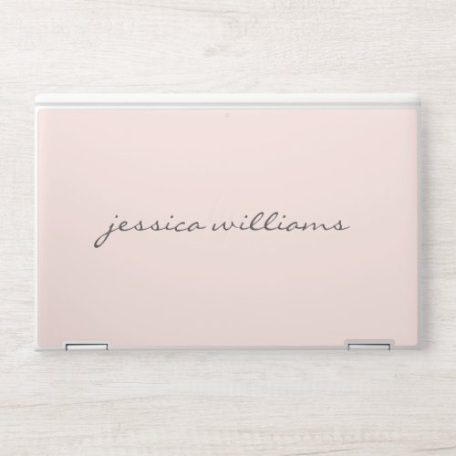 Blush Pink Minimalist Modern Handwriting HP Laptop Skin