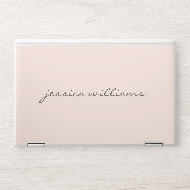 Blush Pink Minimalist Modern Handwriting HP Laptop Skin (Front)
