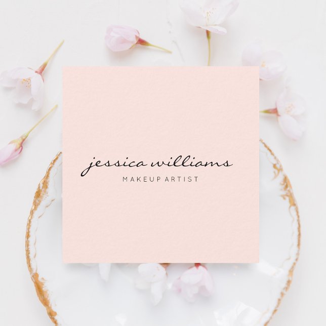 Blush Pink Minimalist Modern Professional Square Business Card (Creator Uploaded)