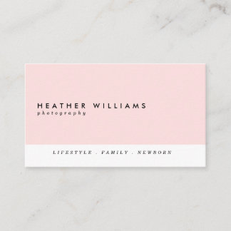 Blush Pink Minimalist Photography Business Cards