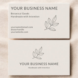 Blush Pink Minimalist Simple Botanical Small Business Card
