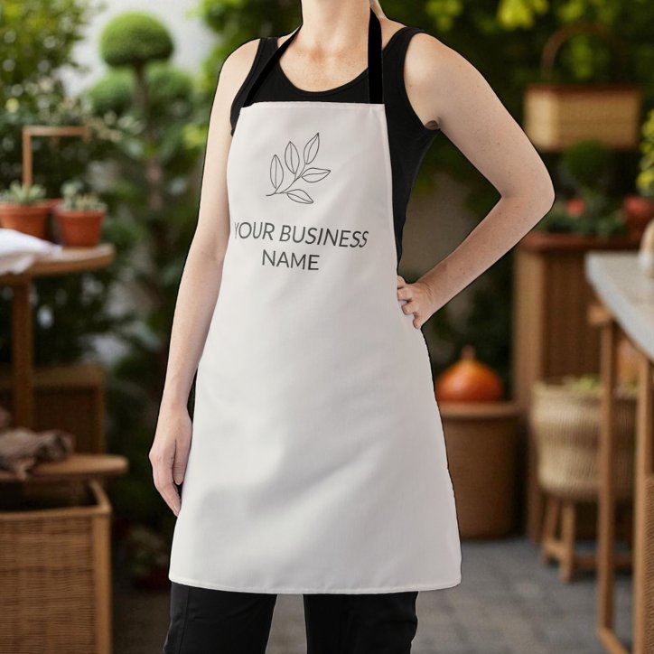 Blush Pink Minimalist Small Business Botanical Apron