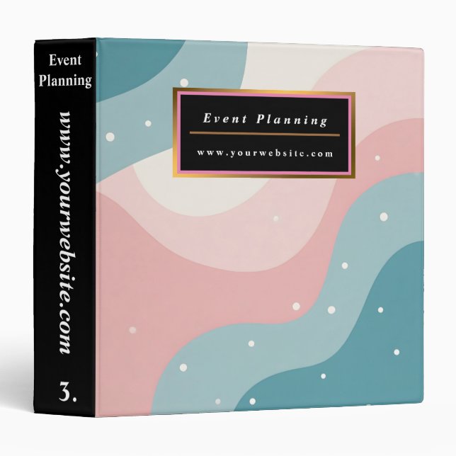 Blush Pink Mint Abstract Modern Collection 3 Ring Binder (Front/Spine)