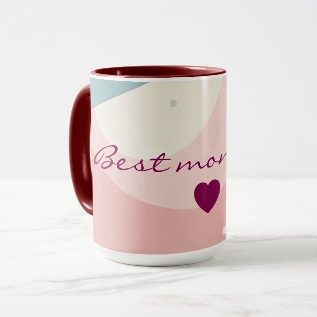 Blush Pink Mint Abstract Modern Collection Mug (Front Left)
