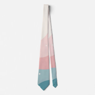 Blush Pink Mint Abstract Modern Collection Neck Tie